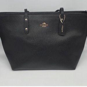 Coach City Tote F58846 Black Crossgrain Leather
